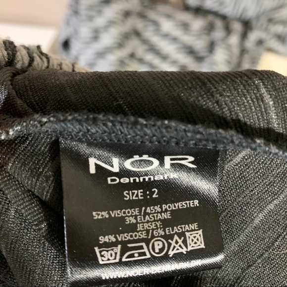 Nor Denmark Womens Gray Black Dress Asymmetrical Long Sleeves Distressed Size 2 - Picture 9 of 9